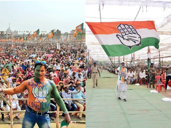 BJP poised to sweep MP, on course to majority in Rajasthan, Chhattisgarh; Congress ahead in Telangana