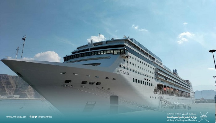 MSC Opera carrying over 2,000 passengers docks at Khasab Port