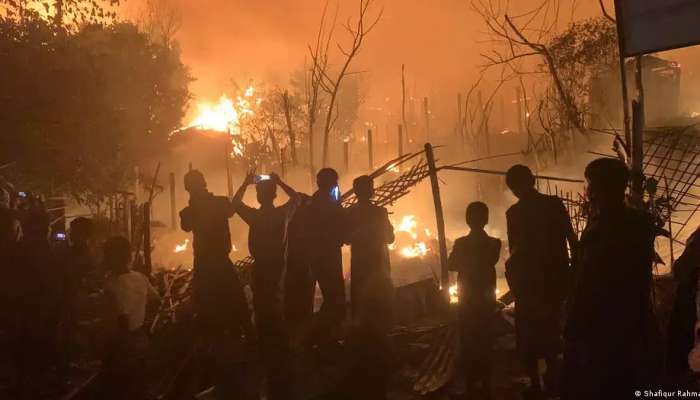 Thousands of Rohingya refugees homeless after fire at camp