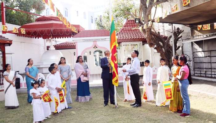 The Official Flag Hoisting Ceremony at the Embassy of Sri Lanka in Muscat