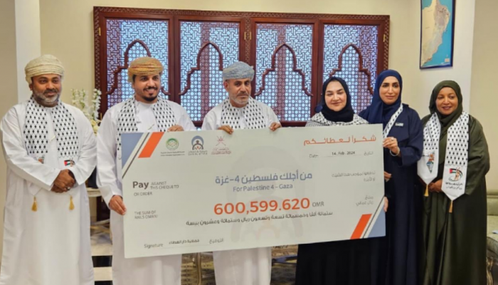 More than OMR600,000 collected to help Palestinian brothers in Gaza