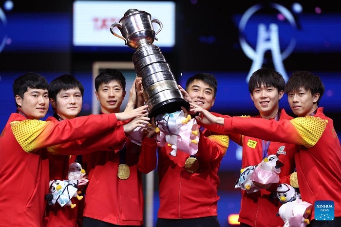 China win men's team title at table tennis worlds