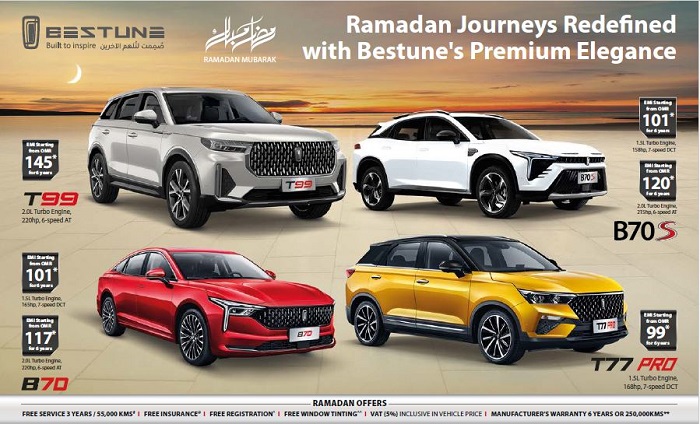 Bestune Oman launches special Ramadan offers ‘Ramadan Journeys Redefined with Bestune's Premium Elegance’