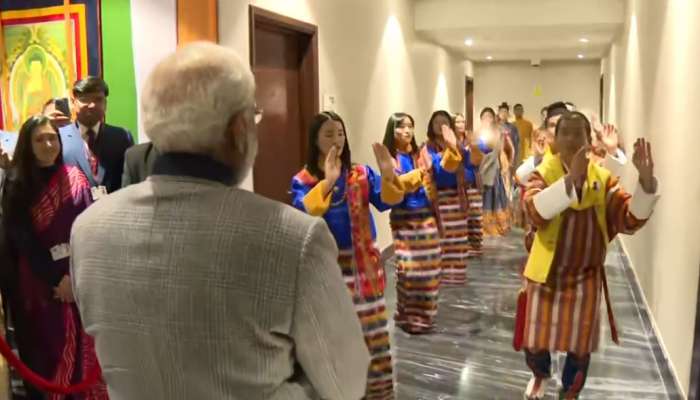 In a special welcome to PM Modi, Bhutan youngsters perform Garba at hotel in Thimphu