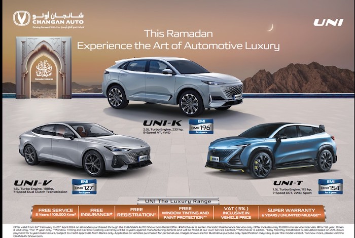 Changan Oman launches ‘This Ramadan experience the art of automotive luxury’ promotion on the futuristic and fashionable UNI series