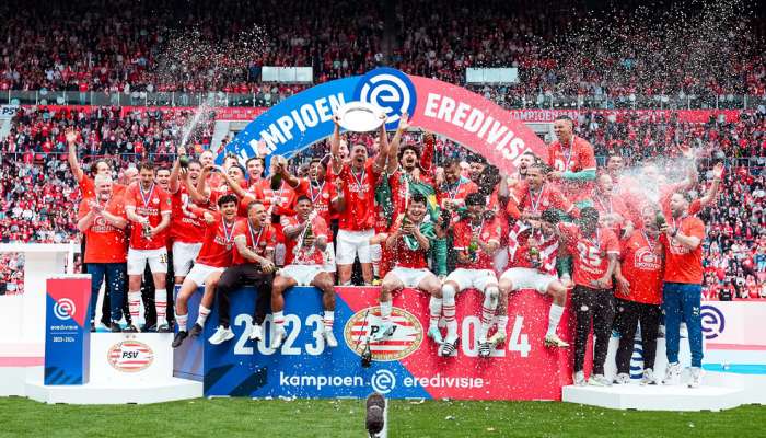 PSV Eindhoven wraps up its 25th Dutch Eredivisie Title by beating Sparta Rotterdam