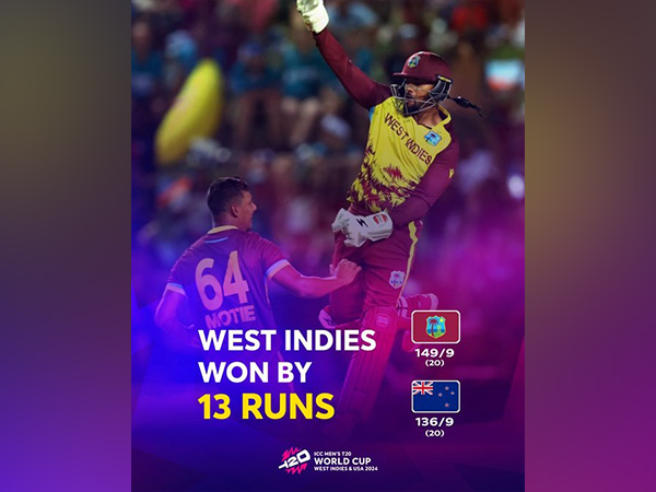 T20 WC: West Indies through to Super Eights after beating New Zealand by 13 runs