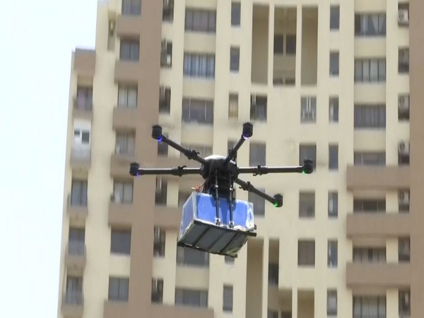 India: Groceries being delivered in Gurugram through drones, along with healthcare supplies
