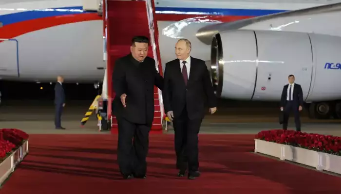 North Korea's Kim greets Russia's Putin at Pyongyang airport