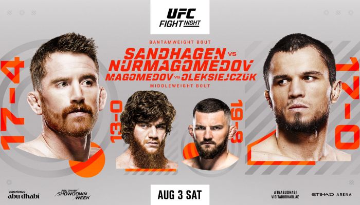 ليلة المصارعة في UFC.. ساندهاجن ضد نورماغوميدوف في أبو ظبي