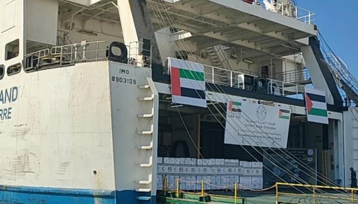 أكبر سفينة مساعدات إماراتية لغزة تصل إلى ميناء العريش في مصر