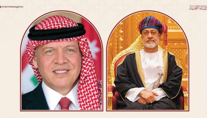 جلالةُ السُّلطان والعاهل الأردني يؤكدان ضرورة تضافر الجهود لوقف التصعيد في المنطقة