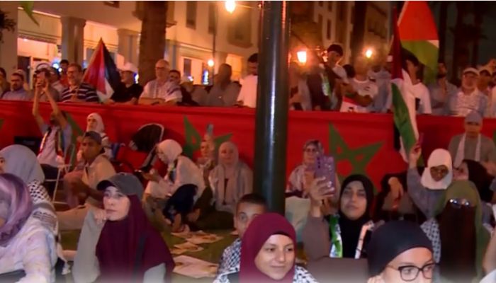 مظاهرة حاشدة في طنجة المغربية رفضا لتجويع سكان غزة