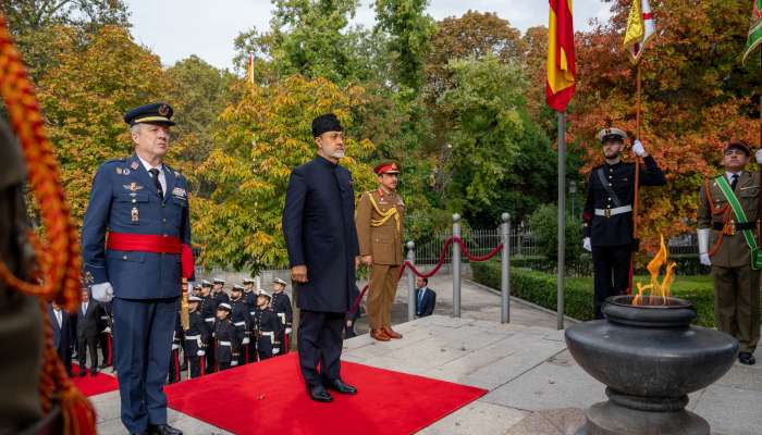 HM The Sultan visits Monument to the Fallen for Spain in Madrid